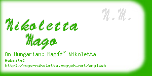 nikoletta mago business card